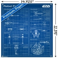 Star Wars: Saga - Rebel nacrt zidnog plakata sa push igle, 14.725 22.375