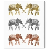 Wynwood Studio životinje zid Art platno Print' Elephant World ' Zoo i divlje životinje - zlato, siva