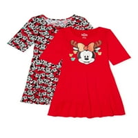 Minnie Mouse Haljine Za Praznične Rukave Za Djevojčice, Veličine 4-10