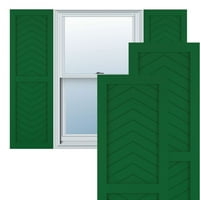 Ekena Millwork 15 W 37 H True Fit PVC dva panela Chevron Moderni stil fiksne kapke, viridian zeleno