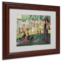 TRADEMARKNA PRETSNA ART Studija o La Grande Jatte Canvas Art by Georges Seurat, Okvir drveta