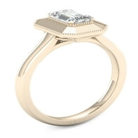 3 4CT TDW Baguette Diamond 14k zaručnički prsten od žutog zlata