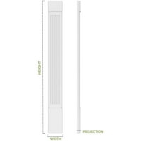 9 W 120H 2P podignuta ploča PVC Pilaster W standardni kapital i baza