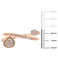 Miabella Carat T. W. Diamond 14k Rose Gold otvoreni modni prsten