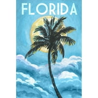 Plava Florida otisak slike na omotanom platnu