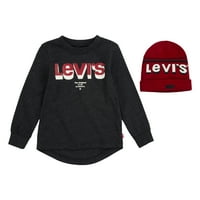 Levi's Boys grafički set majica i kapica za duge rukave, veličine 4-18