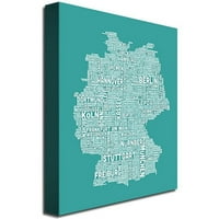 Zaštitni znak Art Njemačka karta grada III Umjetnost platnenog zida Michaela Tompsetta