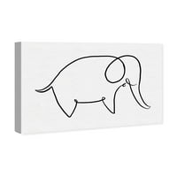 Wynwood Studio životinje Wall Art Canvas Prints 'Elephant Outline Simple' zoološki vrt i divlje životinje