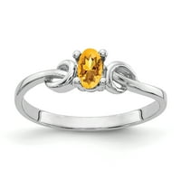 Primalni zlatni karatski bijeli zlatni 5x ovalni citrinski prsten