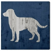 Avenija piste životinje zidna umjetnička platna otisci' rustikalni pas voli traper ' psi i štenci - siva,