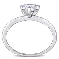 2-karatni T. G. W. stvorio bijeli safir 10k prsten pasijansa od bijelog zlata