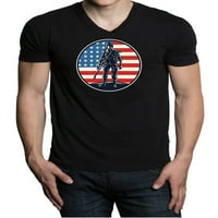 Muška američka zastava Američka vojska vojnika F Crna majica V-izrez X-Veliki