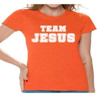 Awkward Styles Team Jesus ženska majica Bijela košulja za djevojke Christian Odjeća za dame Christian pokloni
