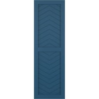 Ekena Millwork 15 W 54 H True Fit PVC dva panela Chevron modernog stila Fiksni nosač roletne, boravak plava