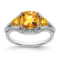 Primal Gold Karat od bijelog zlata citrin i dijamantski prsten