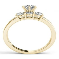 1-karatni T. W. dijamantski Set Zaručničkog prstena od tri kamena od 14kt žutog zlata