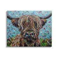 Stupell Industries Highland goveda krava slojevito Flecked apstraktna slika portreta Galerija umotano platno