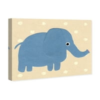 Wynwood Studio Životinje Zidno umjetnosti platno Ispisuje 'Elephant' zoološki vrt i divlje životinje - plavo,