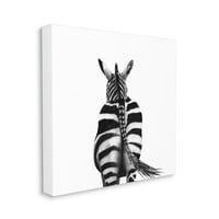 Stupell Industries Zebra Butth iza crne bijele minimalne crteže platno zidno umjetnički dizajn Victoria Borges,