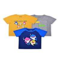 Baby Shark majice sa kratkim rukavima za dječake i djevojčice Multipack, 3 pakovanja, veličine 12M-5T