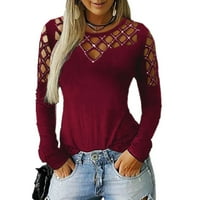 Ženska modna bluza Ležerna košulja Daily Street Top Wear Pamuk Dugi rukav jesen-blend Hollow Plus size Žene