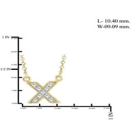 JewelersClub naglasak bijeli dijamant početni 14k zlato preko srebrnog privjeska