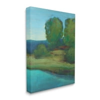 Stupell Industries Vivid River Forest landscape Painting Gallery wrapped Canvas Print Wall Art, dizajn Stacy