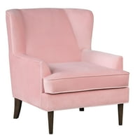 Emberi Interios Chadwick Glam Wingback stolica, ružičasti baršun