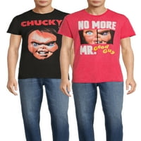Chucky Mens & Big Mens nema više Mr. Good Guy grafičkih majica, 2 pakovanja, veličine s-3XL