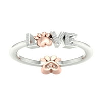 Imperial 1 10ct TDW Diamond s Sterling Silver pas Paw LOVE Band-Pink