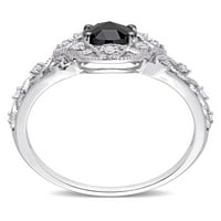 Carat T. W. crno-bijeli dijamant 10kt bijeli Zlatni starinski zaručnički prsten