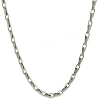 American Steel Stainless Steel Polished Satin Finish Oval Cable Chain Lančić, 25