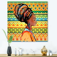 Designart 'Afro American Woman Portrait with Turban III' moderni platneni zidni umjetnički Print