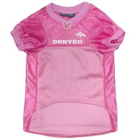 Pets First NFL Denver Broncos Pink dres za pse i mačke, licencirani fudbalski Dresovi - mali