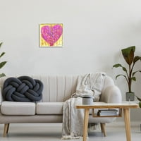 Bold Glam Pink Heart Pattern Apstraktna Slika Bijeli Uokvireni Art Print Wall Art