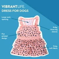 Živahni život pink Leopard haljina sa suknjom na više nivoa za pse, veličina XXSmall