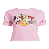 Mickey And Friends Juniors' Cropped Graphic T-Shirt with Short Sleeves