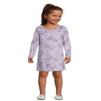 Wonder Nation Toddler Girls Set pidžama haljina sa dugim rukavima, 2 pakovanja, veličine 2T-5T