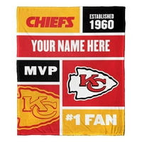 Kansas City Chiefs NFL Colorblock personalizirano svileno ćebe za bacanje na dodir