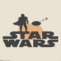 Star Wars: Mandalorian - Mando i spavanje Zidni poster za ilustraciju djeteta, 14.725 22.375