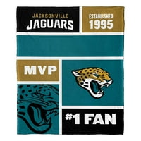 Jacksonville Jaguars NFL Colorblock personalizovano svileno ćebe za bacanje na dodir
